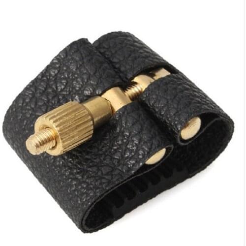 Durable Artificial Leather Ligature Alto Sax Mouthpiece Clip Down E with Soft Rubber Fastener for Alto Saxophone