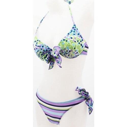 Underwire Push Up Plump Looking Bathing Suit Sweety Bowknot Designing Womens Sexy Floral Bikinis 03