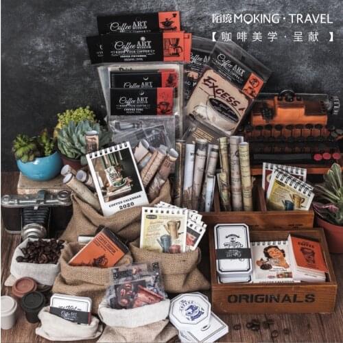 Retro Coffee time series Decorative PET Washi Stickers Scrapbooking Stick Label Diary Stationery Album Sticker