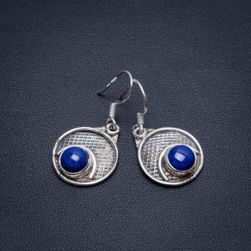 Natural Lapis Lazuli Handmade Unique 925 Sterling Silver Earrings 1 1/4" S1508