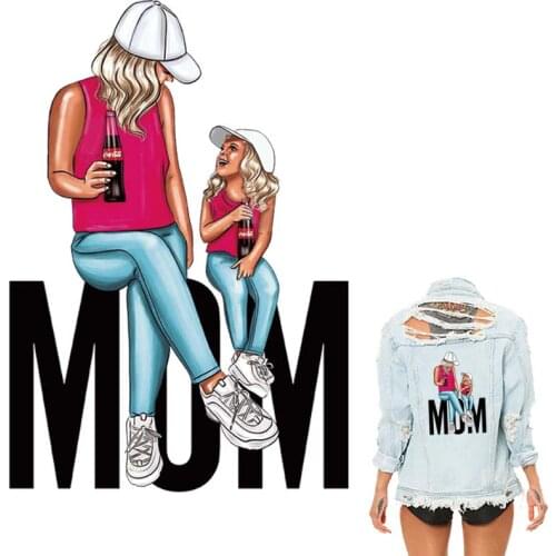 Happy Girl Mom Patch Iron On Clothes Diy New Design T-Shirt Dresses Thermal Transfer Hot Tear Patches For Clothes