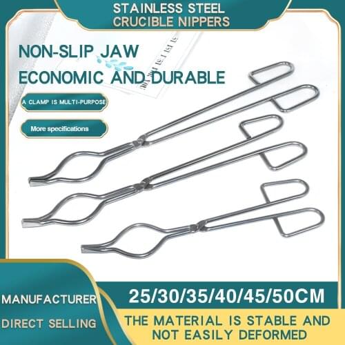 Stainless steel crucible gripper graphite melting iron gripper chemical experiment long gripper