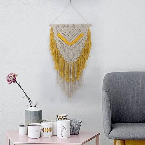 Hanging Ornament Flower Room Decoration Pattern Tassel Wall Tapestry Macrame Wall Art Braided Hanging Ornament Themed Party
