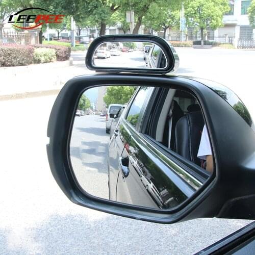 LEEPEE Car Rear View Convex Mirror Auxiliary Rearview Blind Spot Mirrors Assitant Universal Adjustable Auto Accessories 2PCS
