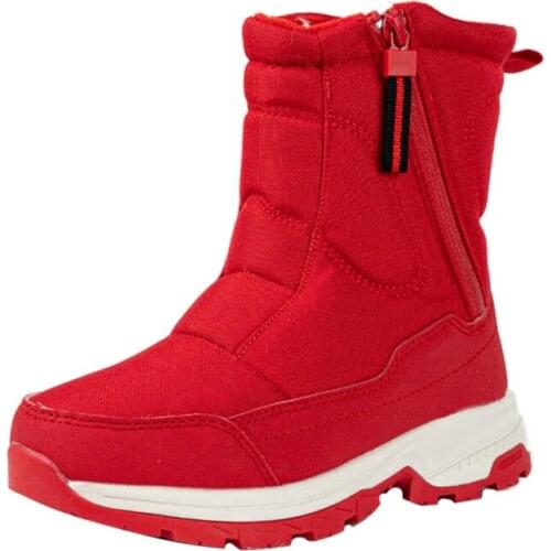 2021 Men And Women Winter Red Boots Snow Proof And anti-skid Middle Tube With Cotton Thickened Warm and Anti-skid Snow Boots