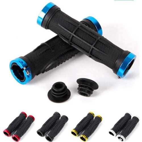 1 pair of mountain road bike handlebar cover bicycle mountain bike handle smooth soft rubber non-slip handle grip lock lever end