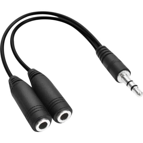 1PC 3.5mm Stereo Audio Male to 2 Female Headset Mic Y Splitter Cable Adapter Mobile Phone Adapters & Converters Accessories#p3