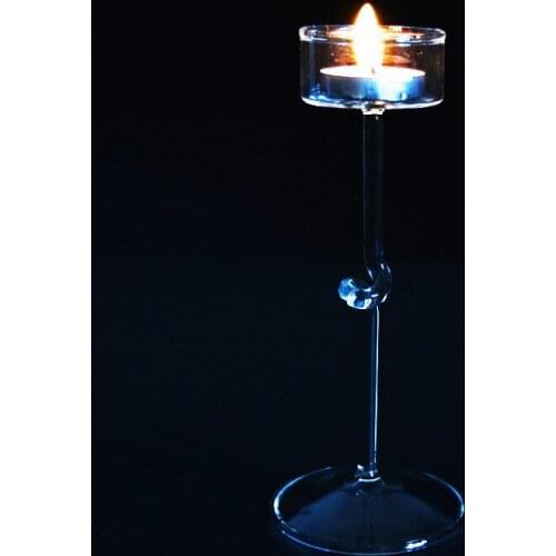 1PC 7.5x18cm High Quality glass candlestick European high candle holder romantic dinner ornaments essential for love JY 1182
