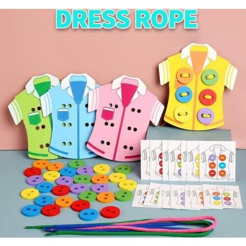 DIY Childrens Educational Kindergarten Board Game Clothes Button Concentration Training Multi-Function Manual Brain Toy