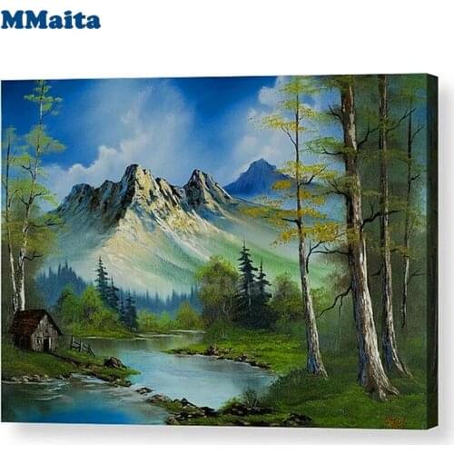 5D DIY Diamond Painting Natural scenery mountain forest cabin cross stitch full square/round diamond rhinestone painting GG5508