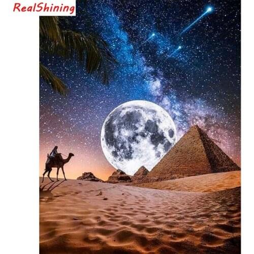 5D Diy Diamond Painting Cross Stitch full Square Diamond Embroidery Pyramid moon picture for room Decor H2487