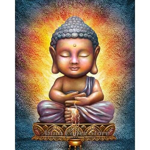 Full Square / Round Drill 5D DIY Diamond Painting Happy Buddha 3D Diamond Embroidery Cross Stitch Diamond Dotz Decoration