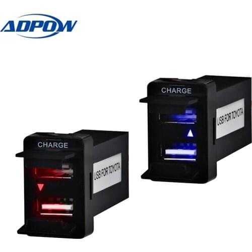 Car Interface USB Charger Connector Adapter and USB Audio Input for TOYOTA Car USB Socket Adapter 12V-24V Auto Parts 2.1A