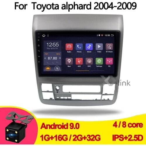 9 inch Android 9.0 car multimedia dvd player for Toyota alphard 2004-2009 GPS navigation system stereo radio audio no 2 din