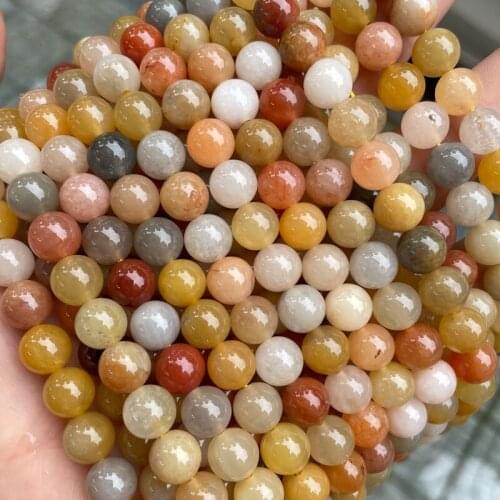 Natural Golden Jasper Beads 4 6 8 10 12mm Pick Size 15'' Round Stone Loose Spacer Beads DIY For Jewelry Making Bracelet Necklace