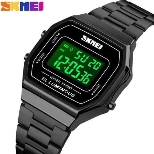 SKMEI Men LED Digital Sports Watches Mens Women Relogio Masculino Stainless Steel Military Waterproof Wristwatches montre homme