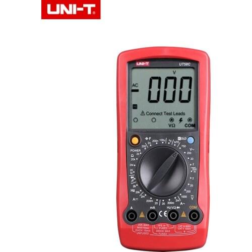 UNI-T UT58C Digital Multimeter Ammeter Ohm Volt Meter Capacitance Temperature Tester