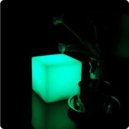 7 Color Changing D10cm ABS decorative Cordless cube design led restaurant table lamps Free shipping 1pc
