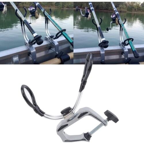 Fishing Support Rod Holder Bracket Yacht Kayaking Yacht Fishing Tackle Tool 360 Degrees Rotatable Rod Holder with Screws Boat