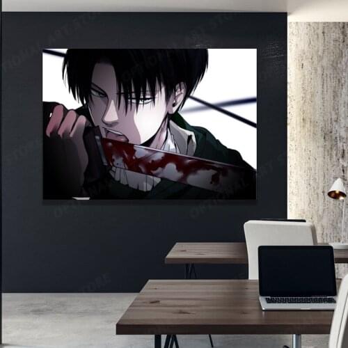 Home Decoration Attack On Titan Anime Levi Acker Canvas Painting Picture Wall Art Hd Prints Modular Frame Poster For Living Room