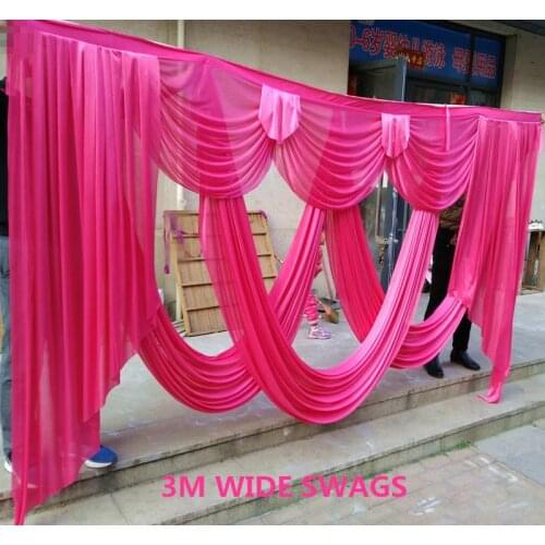 6m wide swags of backdrop valance wedding stylist backdrop swags Party Curtain Celebration Stage Performance Background designs