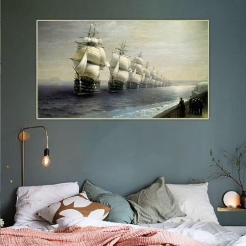 Citon Ivan Aivazovsky《Parade of the Black Sea Fleet》Canvas Oil Painting Artwork Decorative Picture Wall Decor Home Decoration
