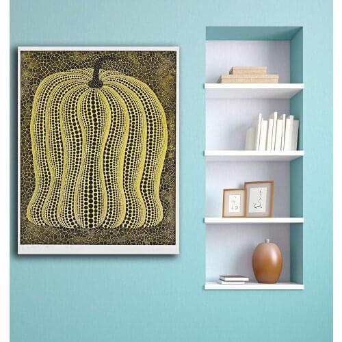 Print Oil Painting Wall painting Yayoi Kusama Pumpkin-Yellow Home Decorative Wall Art Picture For Living Room painting No Frame