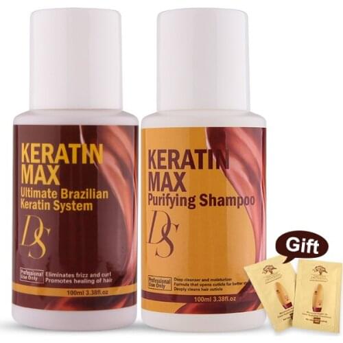 Brazilian Hair keratin Treatment 12% Formalin 100ml Keratin Hair Treatment For Damaged Curly Hair+100ml Purifying Shampoo