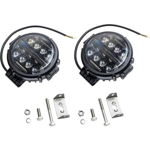 2Pcs 7"inch 200W Round Off Road DRL Led Work Lights For Jeep Bumper Truck Boat 4WD