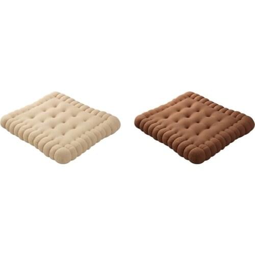 Soft Biscuit Shape Cushion Classical Biscuit Pillow Chair Car Seat Cushion Decorative Cookie Back Cushion Pad