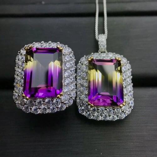 Natural Amethyst Jewelry Set,Beautiful color, delicate. It has collection value. 925 Sterling silver. Size adjustable
