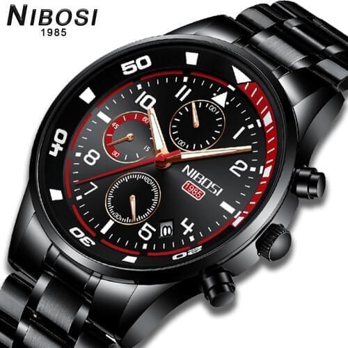 NIBOSI Design Watches Mens Watch Quartz Clock Male Fashion Stainless Steel Wristwatch with Auto Date Causal Business New Watch