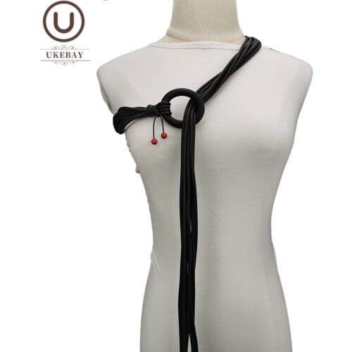 UKEBAY New Designer Tassel Necklaces Different Wear Long Necklace Women Handmade Jewelry Clothes Accessories Rubber Chains Gift