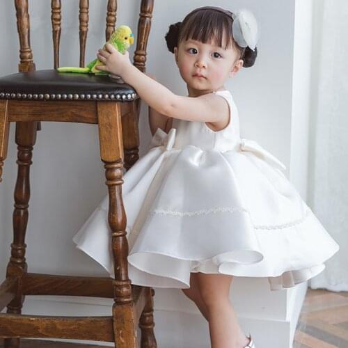 Baby Girl Clothes Wedding Baptism Dress For Girls Princess Frock White Tulle Infant 1 Year Birthday Party Newborn Baby Dress