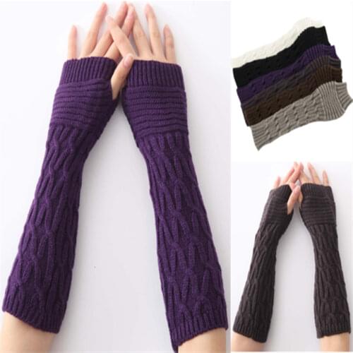 Unisex Men Ladies Fingerless Gloves Winter Warm Soft Knitted Mittens ST020