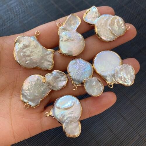 18x25-20x37mm Natural Freshwater Pearl Pendant Irregular Shape Charms Used In DIY Jewelry Making Necklace Bracelet Accessories
