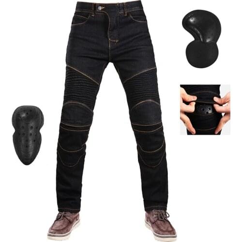 Eu and USA popular 4 season motorcycle leisure Scooter pants off-road outdoor riding jeans with protective equipment knee pads