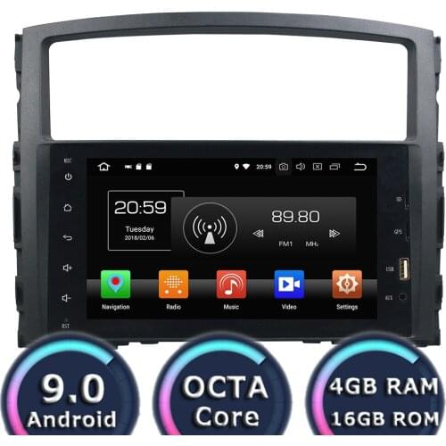 Roadlover Android 9.0 Car PC Magnitol 2 Din Radio For Mitsubishi Pajero 2006 2007 2008 2009 2010 2011 2012 Stereo GPS Navigation