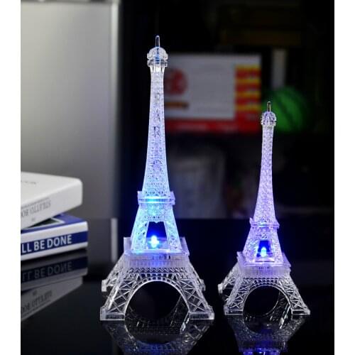 Romantic Valentines day light Paris Eiffel Tower colorful Nightlight stall goods