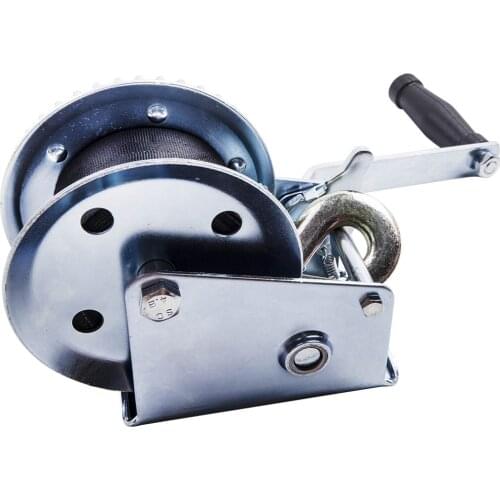 1200lb Hand Winch Hand Crank Strap Winch for ATV Jet Ski Trailer Boats Caravan