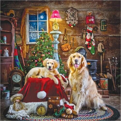 Counted Cross Stitch Kits Needlework Embroidery - Crafts 14 ct Aida DMC Color DIY Arts Handmade Home Decor - Santas Little Help