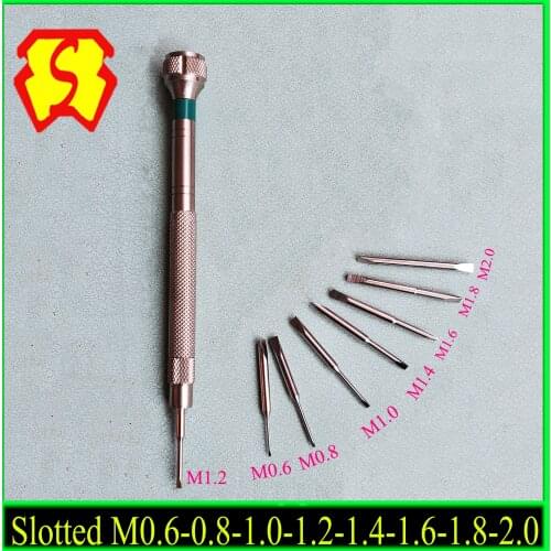 Slotted screwdriver M0.5 M0.6 M0.8 M1.2 M1.4 M1.6 M1.8 M2.0 screw Stainless Steel Flat watch bolt for movement