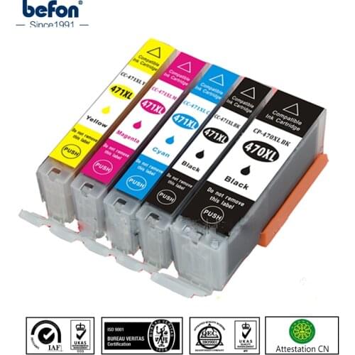 Befon Ink Cartridge Replacement for Canon 470 471 PGI-470 CLI-471 PGI470 CLI471For PIXMA MG7740 6840 5740 TS6040 MG9040 Printer