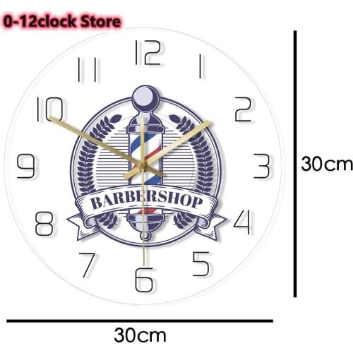 Barber Shop LED Watercolour Hair Salon Silent Hanging Wall Watch Hairdresser Acrylic LED Wall Clock Night Lamp Duvar Saati