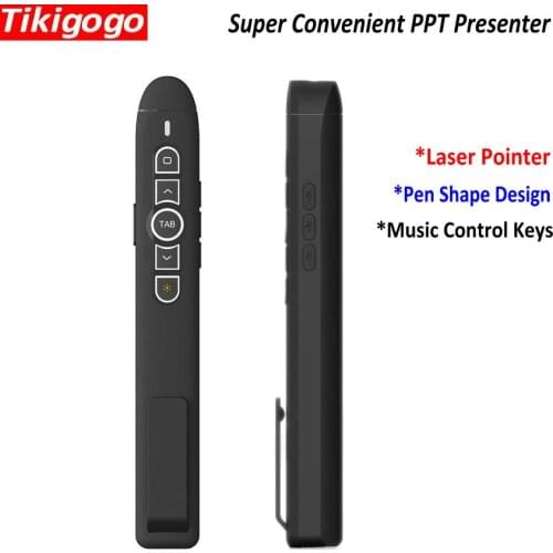 Tikigogo P30 2.4G RF Wireless Presenter Flip Pen Laser Pointer PPT Powerpoint Presentation Slide Clicker Remote Control