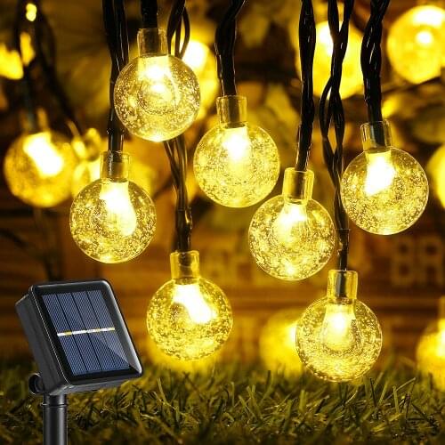 Solor Festoon Led String Lights 50 LEDs 10m Crystal Ball Outdoor Lights Waterproof Fairy Solar Garden Garlands Christmas Decor