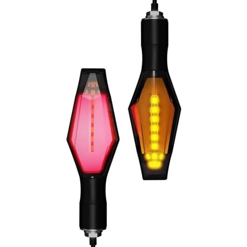 Universal 12V 10MM Motorcycle Turn Signal Indicator Lights Yellow Flowing Daytime Running Lights