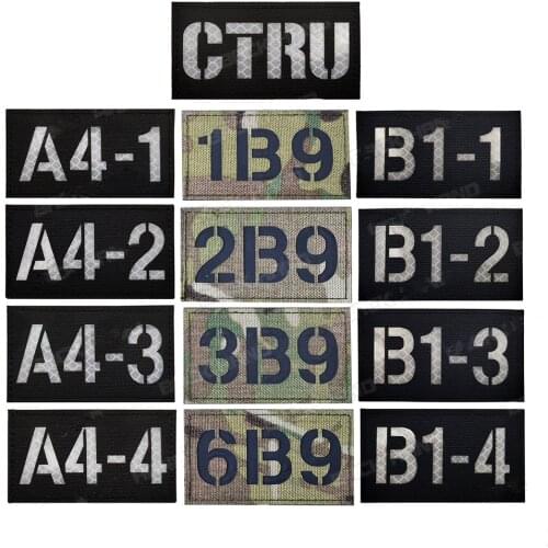 Call Sign Patch Infrared Muiticam A4-1,A4-2,A4-3,A4-4 Tactical Military Badges Reflective CP 1B9/2B9/3B9/6B9 IR PATCH armband