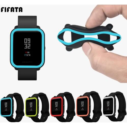 FIFATA Soft Protection Frame Silicone Full Case Cover For Xiaomi Huami Amazfit Bip BIT Pace Lite Youth Smart Watch Protect Shell
