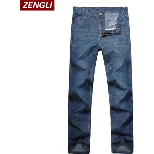 ZENGLI Fashion Men Elastic Jeans Plus Size 46 48 Fit Mens Denim Pants Business Casual Men 's Jeans